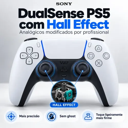 Controle Sony DualSense PS5 com Hall Effect - Anti-Drift