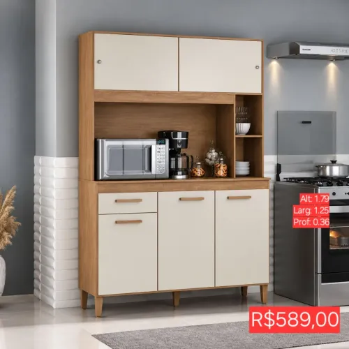 PROMOÇÃO URGENTE - Armário Ceará Cozinha 5 PORTAS Lindo apenas 12x de R$58,90