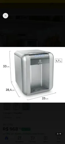 Purificador de água eletrolux PE 11x