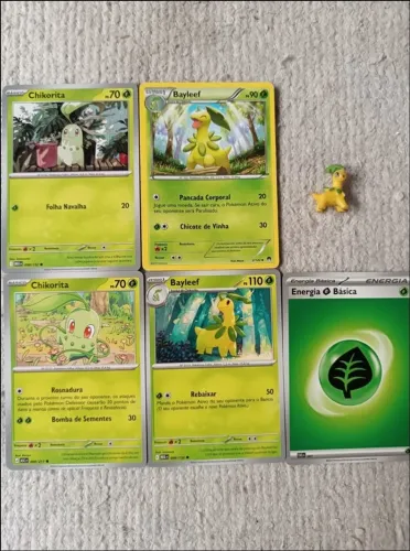 Colecionável Pokémon: Beyleef (Caçulinha Guaraná) + Cartas Originais