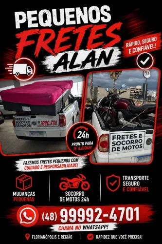 Pequenos fretes e transporte de moto