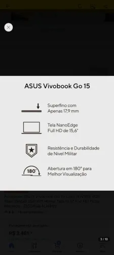 Notebook Asus Vivobook Go 15 