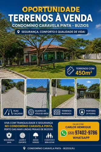 Oportunidade-Ótimos terrenos a venda no condominio Caravelas Pinta
