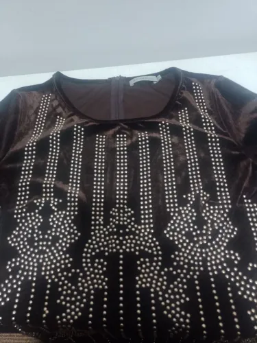Vestido de classe com pedraria brilho tecido elastano 