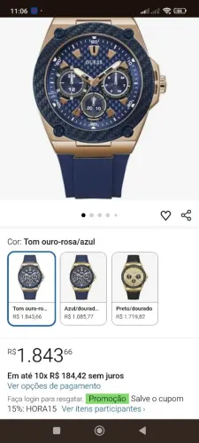 VENDE RELOGIO GUESS ORIGINAL POUCA VEZES USADO. NO PRECINHO