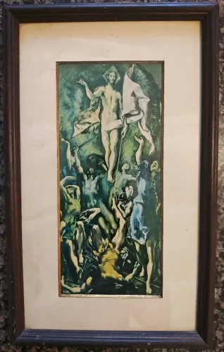 Quadro Emoldurado A Ressurreição De El Greco - 30x49 cm Vintage