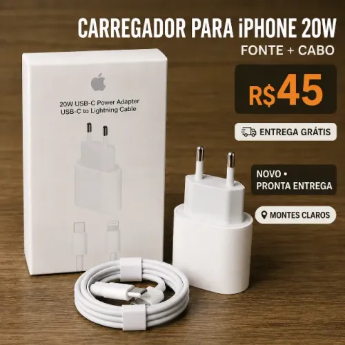 Carregador para iPhone 20W completo ? R$45 com entrega grátis