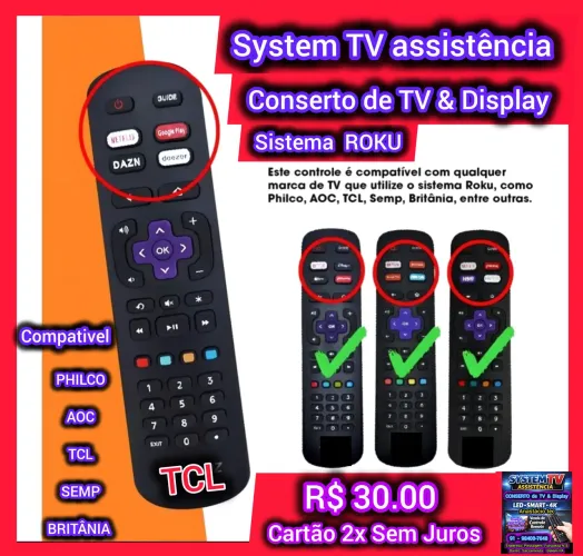 Controle TV TCL