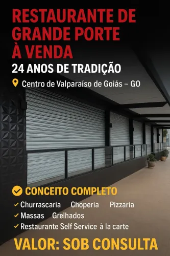 Restaurante de grande porte em Valparaíso GO