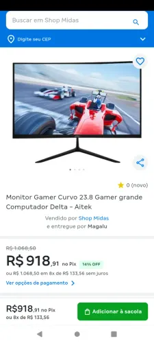 Vendo monitor de Pc gamer pra sai agora 