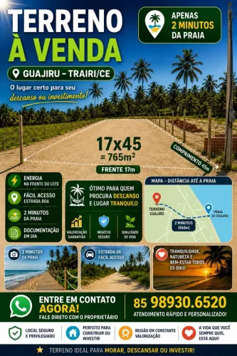 TERRENO EM PRAIA DE GUAJIRU