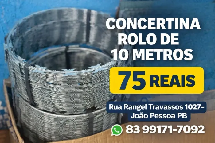 Concertina cortante 10 metros 30cm segurança patrimonial