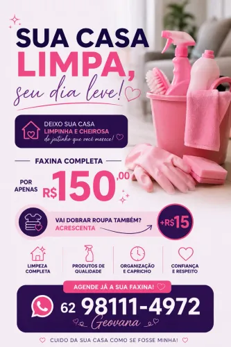 Faxina completa por apenas 150$