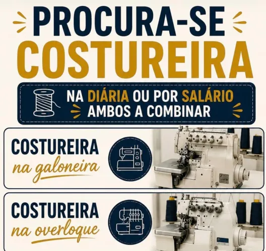 Costureira sem experiência 