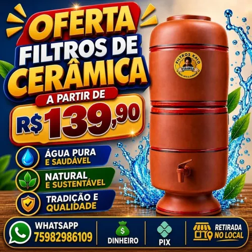 Filtros de barro novos na caixa - A partir de: