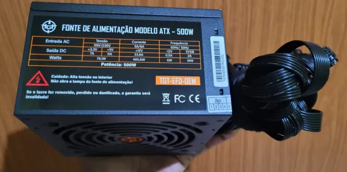 Fonte Game TGT 500w Real Atx Bivolt Proteções: Ovp/uvp/scp/opp nova nunca usada