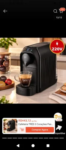 Cafeteira 3 corações