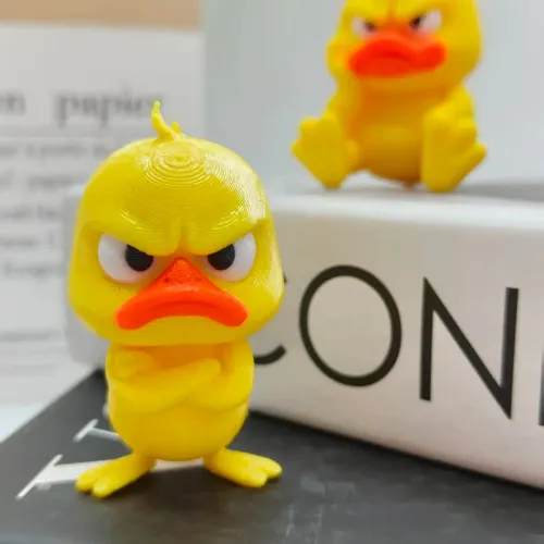 Mini estátua Pato Amarelo Zangado