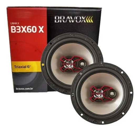 Par Alto Falante Triaxial Bravox 6 B3x60x 100w Rms 4 Ohms