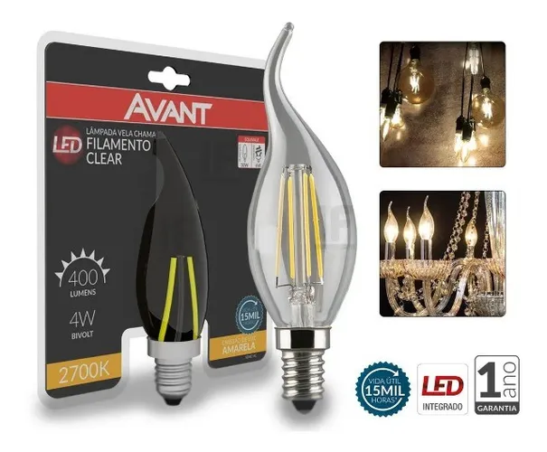 Lâmpada Led Filamento 4w Vela