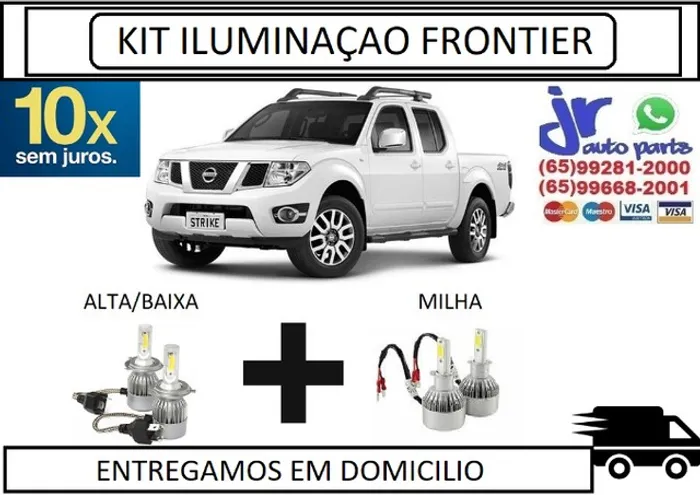 Lampada Ultra LED (Alta/Baixa e Milha) Nissan Frontier 6000K 12V 24V