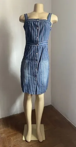 Vestido listrado jing QI - tamanho P - novo