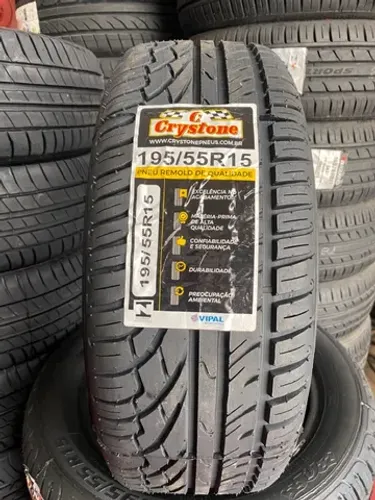 Pneu remolde 195/55/15 marca Crystone REMOLDE PRIMEIRA LINHA 