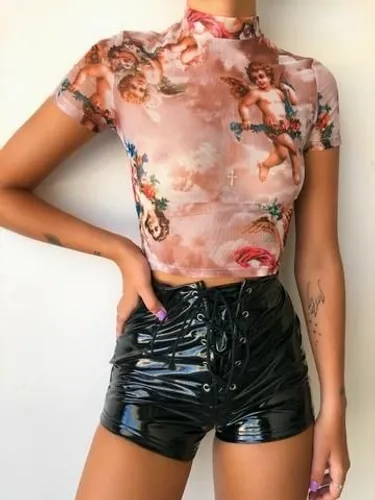 Promoção! Blusa transparente Angels Aesthetic importada NOVA