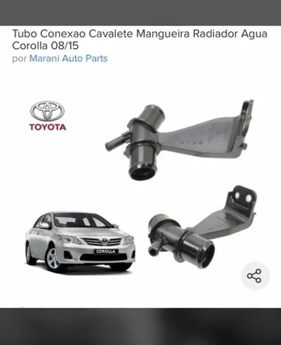 Tubo conexão cavalete mangueira radiador água Corolla 08/15