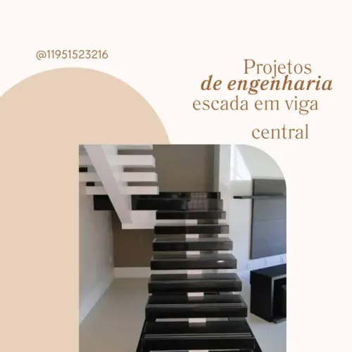 Escada pré moldada em viga central alto padrão 