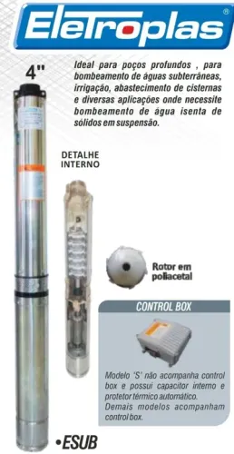 Bomba  Submersa 4" 220V  monofásica  para poço artesiano 