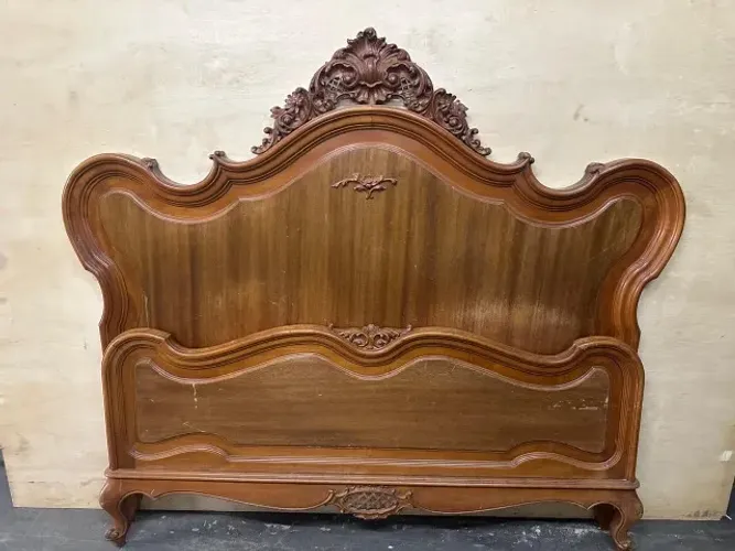 Cama De Casal Estilo Luis Xv Em Peroba Do Campo