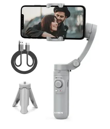 Axnen HQ3 Gimbal 3 Eixos Estabilizador para Celular Smartphone Dobrável com Tripé base