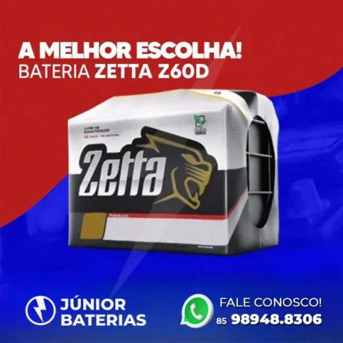 Bateria zetta 60 amperes em Fortaleza