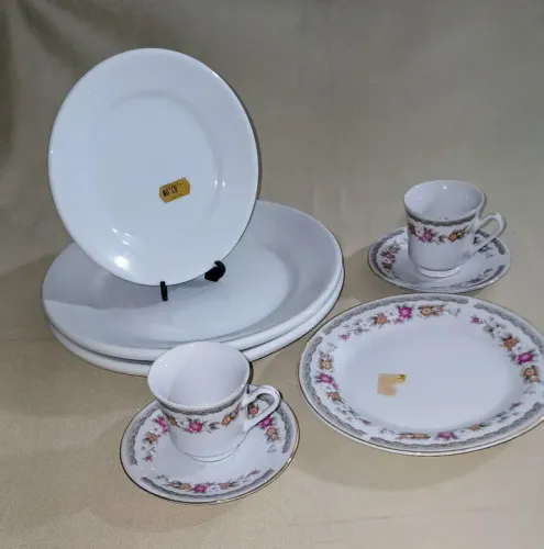 Jogo de Café e Jantar em Porcelana - Ele & Ela - 7 Peças