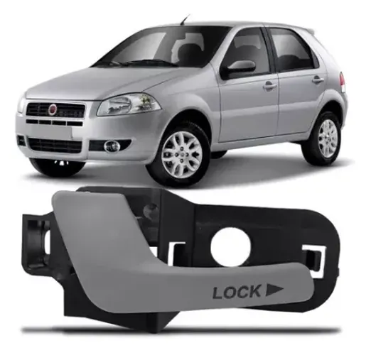 Maçaneta Interna Traseira Esquerda Cinza para Fiat Palio 2004+ (4 Portas)