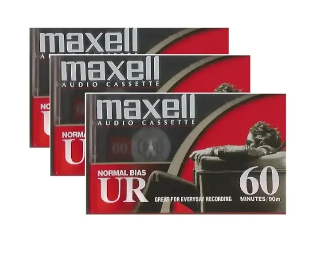 3 Fitas K7 Virgens - Modelo Maxell UR60 - Lacradas