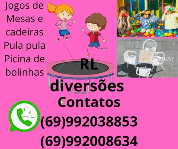 Aluguel de jogos de mesas e pula pula */ *