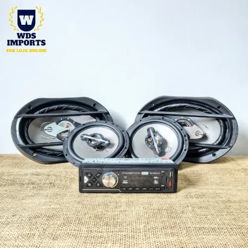 Auto Rádio com controle Bluetooth com kit de 4 Alto falantes