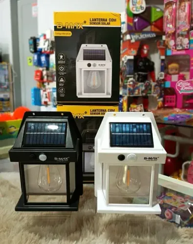 Lanterna com Sensor de Movimento e Placa Solar 