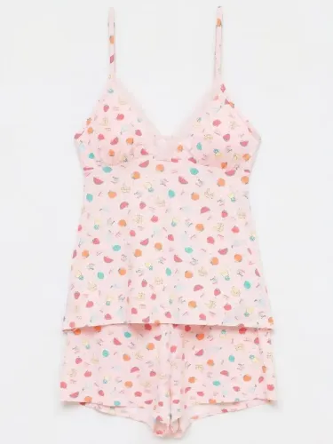 Conjunto de Pijama Feminino com Estampa de Frutas tam P
