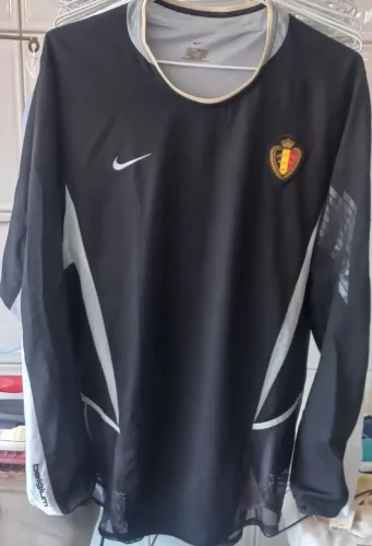 Camisa de Goleiro Bélgica Nike Copa 2002 Coreia Japão Dupla de Jogo Made in UK Frete Grati