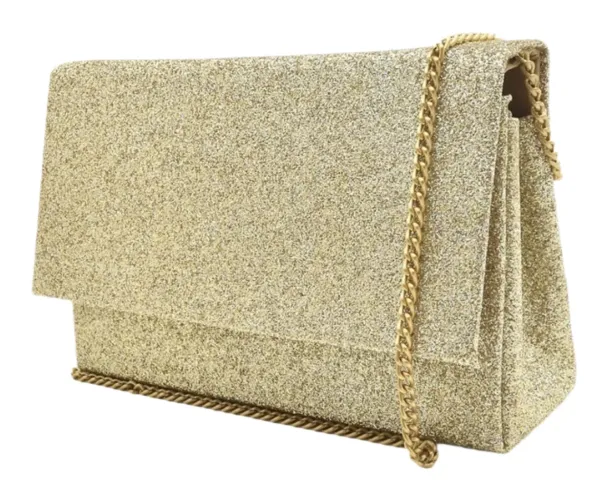 Bolsa de Ombro Dourada de Glitter