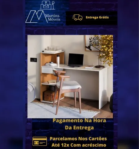 GRANDE PROMOÇÃO*MESA ESCRITÓRIO EURO PRATELEIRA  ENTREGA GRÁTIS ACEITA CARTÃO