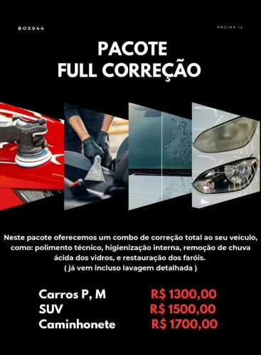 Pacote Full Correção Estética Automotiva 