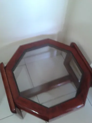  - Mesa em mogno brilhante,vidro em cima reforçado.Perf.est.Sem oferta.Só via mensagensOLX