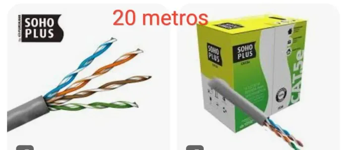 Cabo de Rede CAT5e SOHO PLUS 20 Metros cinza 
