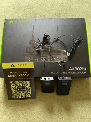 Microfone sem fio profissional Headset duplo Armer