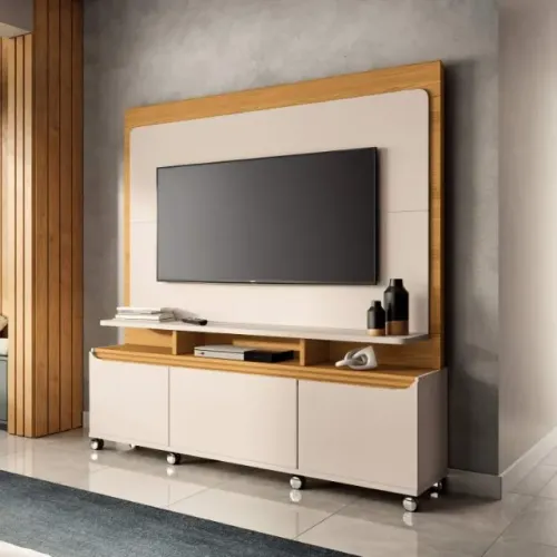 Rack Home Quantum 2Pts 1Gv Off White.Cinamomo HB Moveis - Entrega Rápida! 