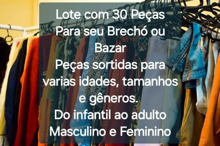 Kit lote de 30 peças de Roupas para brechó bazar Variadas e Sortidas 